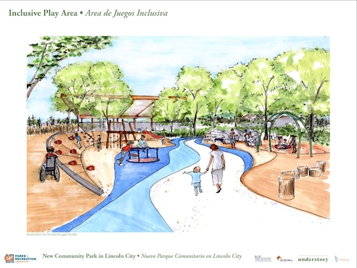 An artist's rendering of the playground