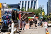 Food carts were open in downtown Portland despite a record-setting heat wave on Mon., July 8, 2024.