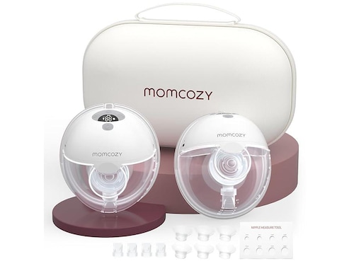 Breast pump and wearable cups on a white background