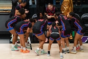 The South Medford Panthers squared off against the Benson Techsters in the 2024 6A girls basketball state championship game at the Chiles Center on March 9, 2024 in Portland, Oregon. South Medford went on to win 48-38 to become the state champions.