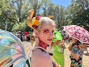 2024 Oregon Country Fair goers dressed like animals, avatars or other creatures to amuse each other.