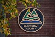 A sign on the Multnomah County building in SE Portland on Wednesday, Nov. 15, 2023.