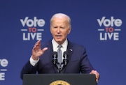 File - President Joe Biden speaks at a 2024 Prosperity Summit, July 16, 2024, in North Las Vegas, Nev. (AP Photo/Ronda Churchill, File)