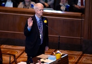 Oregon State Sen. Peter Courtney is sworn in at the Oregon State Capitol on Monday, Jan. 14, 2019. (Photo by Dave Killen / Staff)