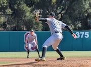 Oregon Ducks pitcher Isaac Ayon (1) pulls back to deliver a pitch during the game between the Oregon Ducks and the Stanford Cardinal on Saturday, March 12, 2022 at Klein Field in Palo Alto, California. (Photo by Douglas Stringer/Icon Sportswire via Getty Images)