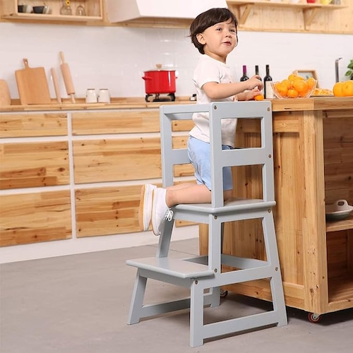 Toddler tower child step stool is under $60 for Prime Day 2024; a good way to have kids helping in the kitchen