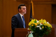 Oregon House of Representatives member Dan Rayfield, D-District 16, presides over the Oregon House for the final time as House Speaker at the close of the the 2024 legislative short session the evening of Thurs., March 7, 2024.