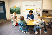 A Lewis & Clark College psychology student works with children in a classroom setting. Lewis & Clark is one of just two schools with a school psychology graduate program and will launch a virtual option this fall to serve students in rural Oregon. (Courtesy Lewis & Clark)