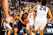 Sydney Wiese played for Oregon State from 2013-17 and earned all-conference honors three times. (Thomas Boyd)