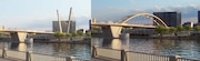 Renderings of two proposed designs for a new Burnside Bridge.