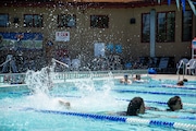 People swim in Peninsula Outdoor Pool in Northeast Portland on July 9, 2024. Area temperatures are about 10 degrees above normal this weekend. 