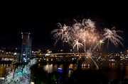 Fireworks lit up the night sky in downtown Portland Monday night, capping off the nation's birthday and the Safeway Waterfront Blues Festival, July 4, 2016. Beth Nakamura/Staff LC- Staff